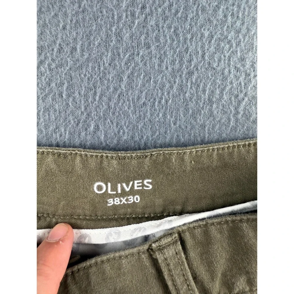 Mugsy Pants Men's 36x29* Olives Army Green Chino Stretch Regular Straight Casual